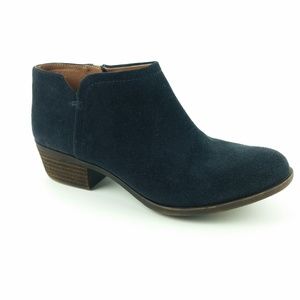 Lucky Brand Size 7 Navy Suede Ankle Booties B7-15